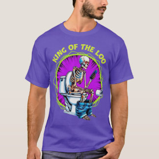 Camiseta KING OF THE LOO – Funny Skeleton on Toilet Graphic