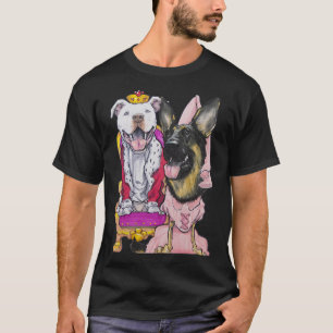 Camiseta King Pit Bull E Queen German shepherd