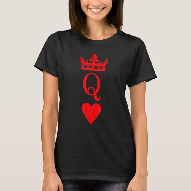 Camiseta King & Queen Matching Couple Costume Queen of Hear (Frente)