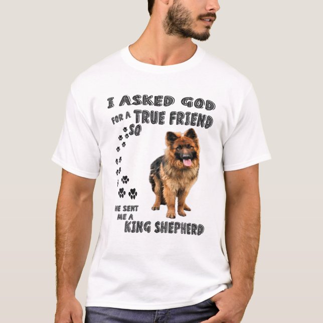 Camiseta King Shepherd Cita Mãe Pai, German shepherd (Frente)