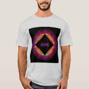Camiseta KING Texto Cor Cinza Algodão Homens Mulheres