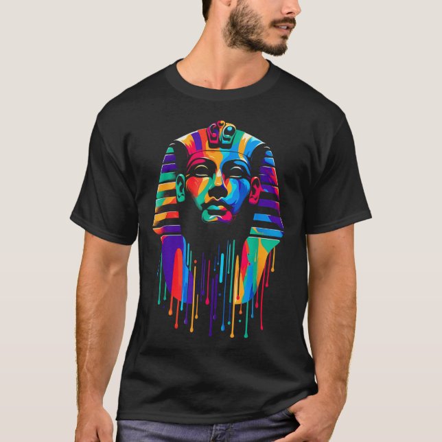 Camiseta King Tut. Tutankhamun Minimalist Vibrant Style Chr (Frente)