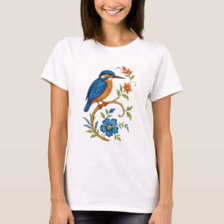 Camiseta Kingfisher ave Vintage Porcelaine