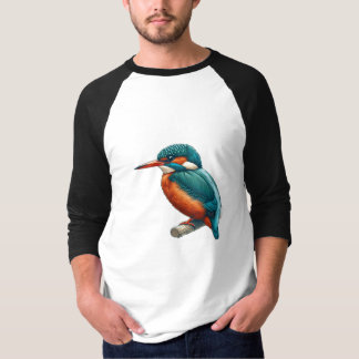 Camiseta Kingfisher bird Basic 3/4 Capa Raglan T-Shirt