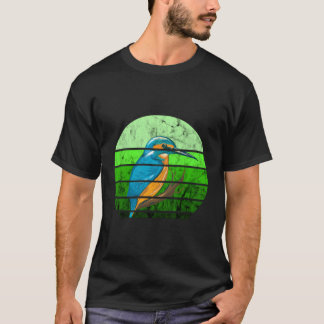 Camiseta Kingfisher Bird Birding Vintage Sunset Vigiando Bi
