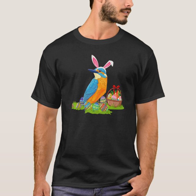 Camiseta Kingfisher Bird Easter Ovo Caça Bunny Kingfishe (Frente)