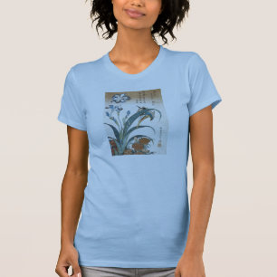 Camiseta Kingfisher com Irises, Hokusai, 1834