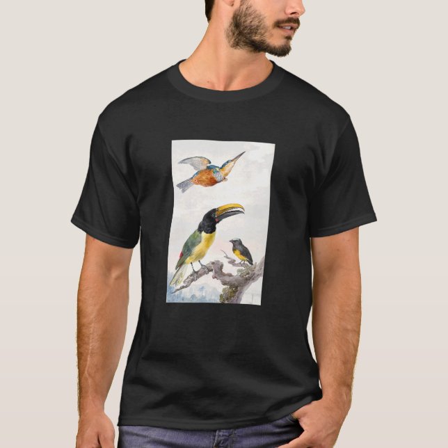 Camiseta Kingfisher Toucan Sparrow Bird Ilustração Por Aer (Frente)