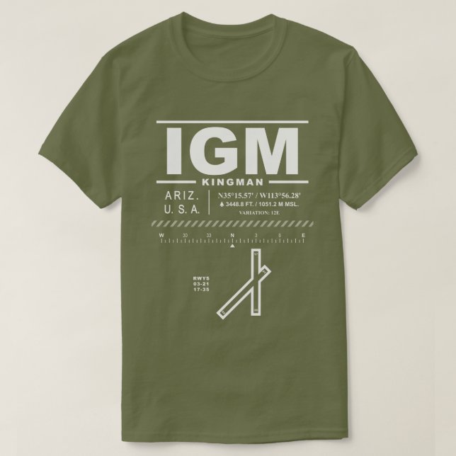 Camiseta Kingman Airport IGM T-Shirt (Frente do Design)