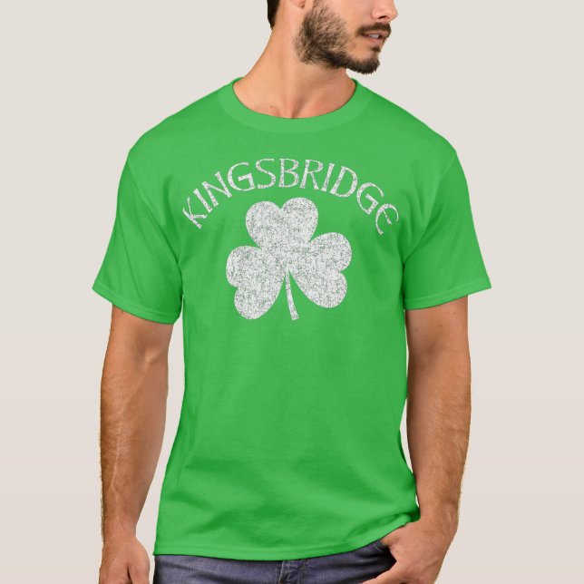 Camiseta Kingsbridge Bronx NY Irish Shamrock aflita (Frente)