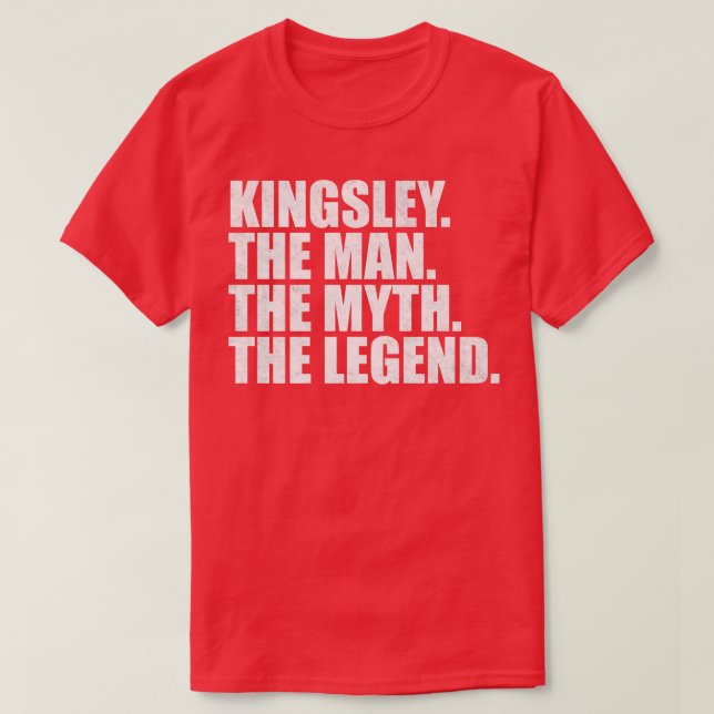 Camiseta KingsleyKingsley Nome Kingsley Nome dado (Frente do Design)