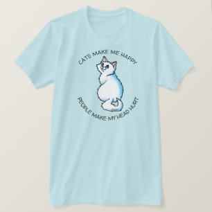 Camiseta KiniArt Amante de Gato Branco