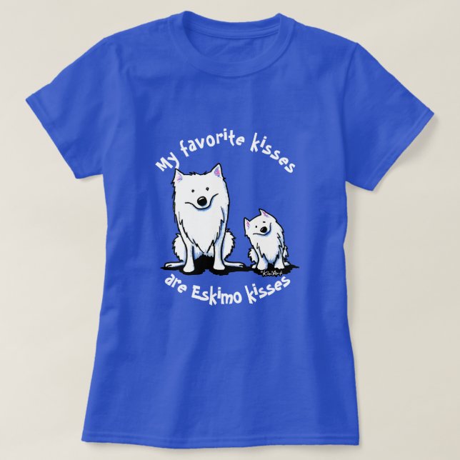 Camiseta KiniArt American Eskimo Kisses (Frente do Design)