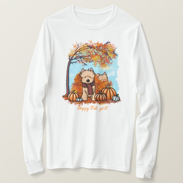 Camiseta KiniArt Autumn Terriers T-Shirt (Frente do Design)