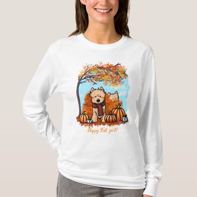 Camiseta KiniArt Autumn Terriers T-Shirt (Frente)