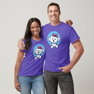 Camiseta KiniArt Bichon Frise Girl T-Shirt