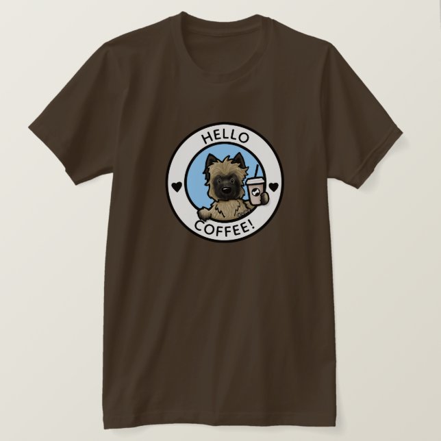 Camiseta KiniArt Cairn Terrier Coffee T-Shirt (Frente do Design)