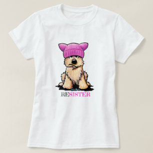 Camiseta KiniArt Cairn Terrier Rosa Chapéu