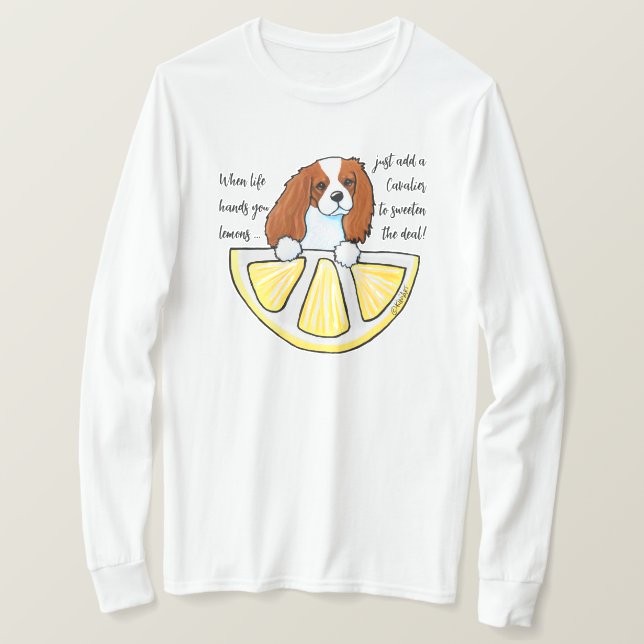 Camiseta KiniArt Cavalier Life Lemons (Frente do Design)
