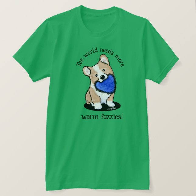 Camiseta KiniArt Corgi Warm Fuzzies (Frente do Design)