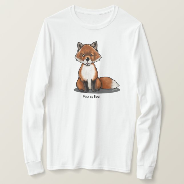 Camiseta KiniArt Cute Fox T-Shirt (Frente do Design)