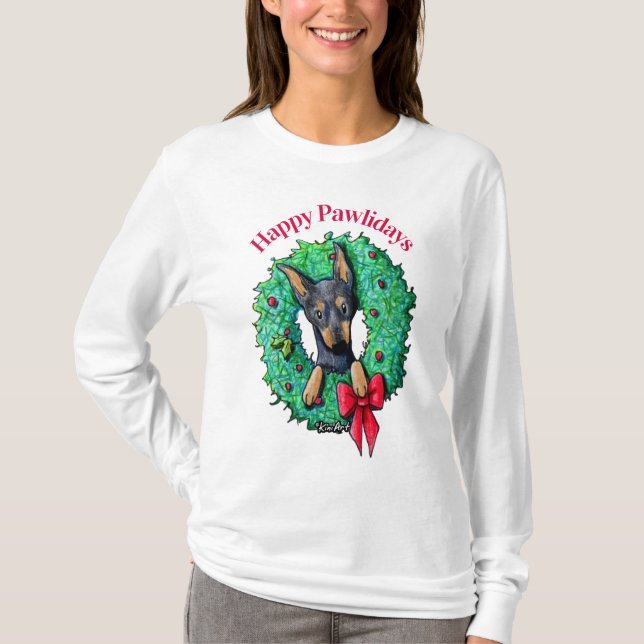 Camiseta KiniArt Doberman Natal (Frente)