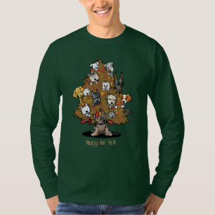 Camiseta KiniArt Dogs Happy Fall T-Shirt