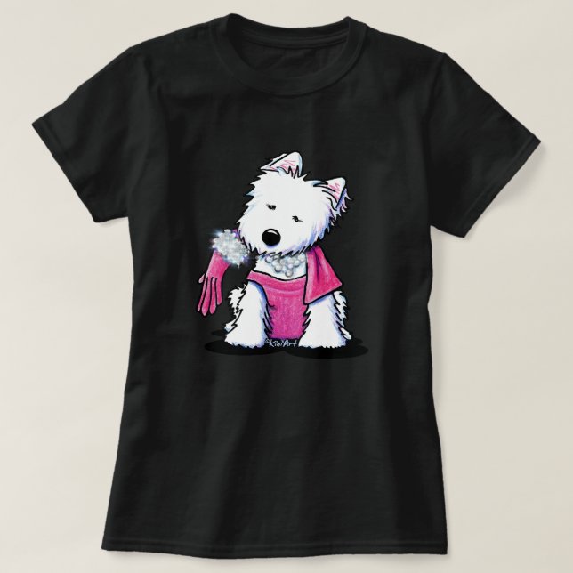 Camiseta KiniArt Glamor Westie (Frente do Design)