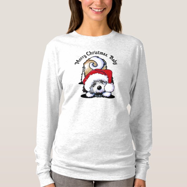 Camiseta KiniArt Havanese Natal Divertido  (Frente)