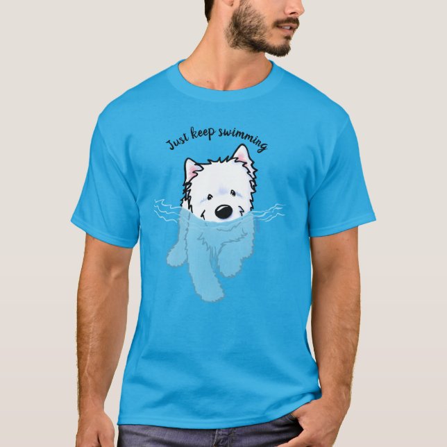 Camiseta KiniArt Nadando Camisa-T (Frente)