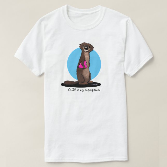 Camiseta KiniArt River Otter T-Shirt (Frente do Design)