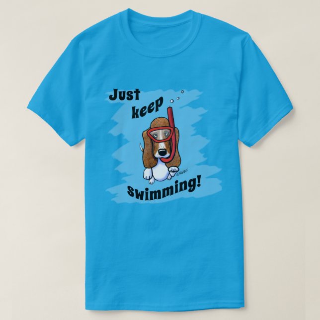 Camiseta KiniArt Snorkeling Basset (Frente do Design)
