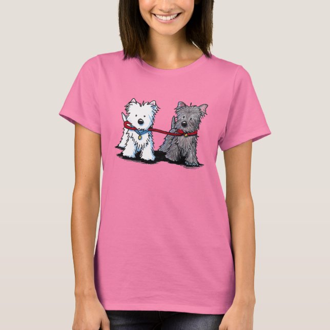 Camiseta KiniArt Terrier Walking Buddies (Frente)
