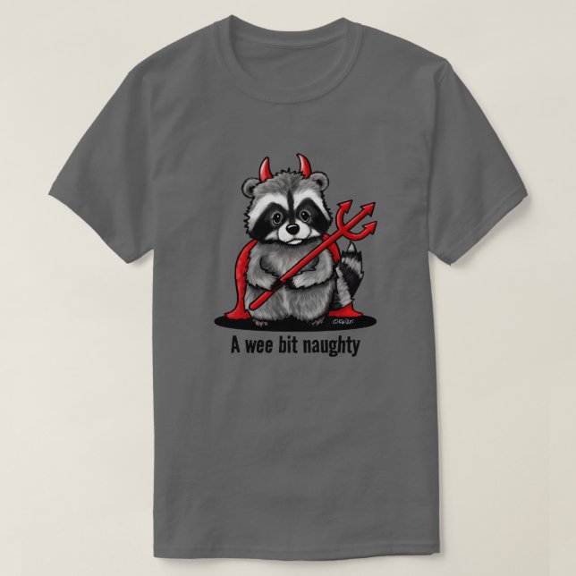 Camiseta KiniArt Trash Panda Raccoon (Frente do Design)