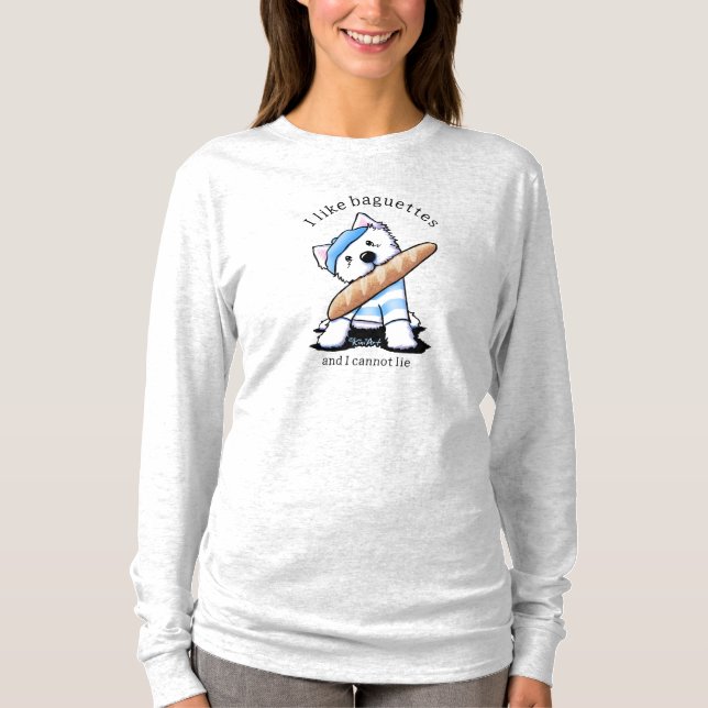 Camiseta KiniArt Westie Baguettes T-Shirt (Frente)