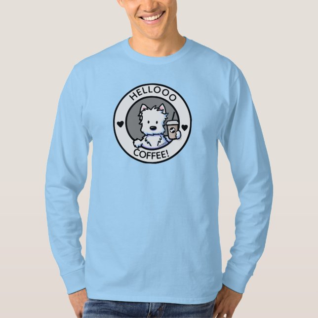 Camiseta KiniArt Westie Café T-Shirt (Frente)