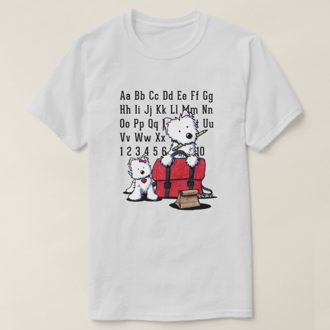 Camiseta KiniArt Westie De Volta às Aulas (Frente do Design)
