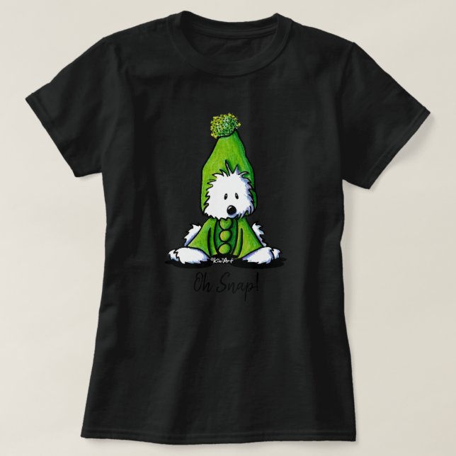 Camiseta KiniArt Westie Dog Pea T-Shirt (Frente do Design)