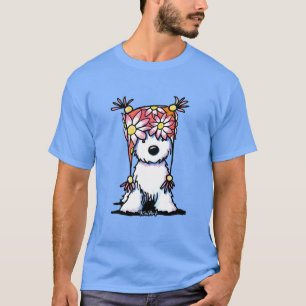 Camiseta KiniArt Westie Floral Hat