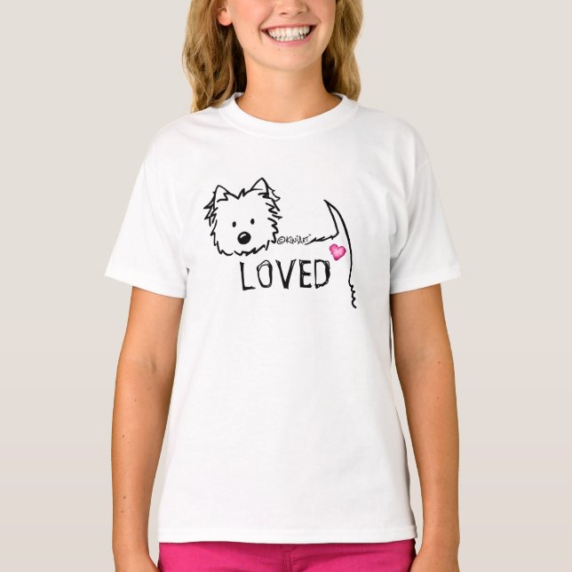 Camiseta KiniArt Westie Terrier LOVE T-Shirt (Frente)