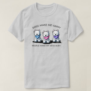 Camiseta KiniArt Westie Trio Amantes de Cães