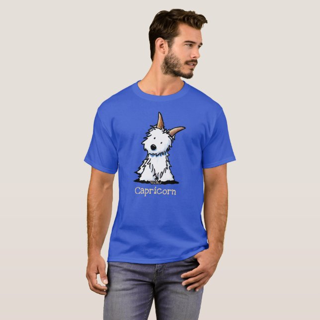 Camiseta KiniArt Westie Zodiac Capricórn T-Shirt (Frente Completa)