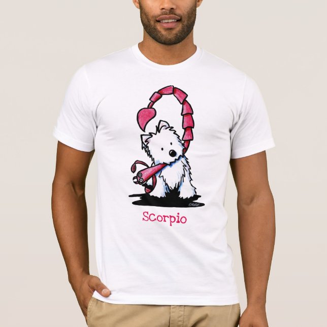 Camiseta KiniArt Westie Zodiac Scorpio T-Shirt (Frente)