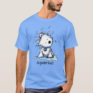 Camiseta KiniArt Westie Zodíaco Aquário T-Shirt