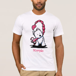 Camiseta KiniArt Westie Zodíaco Escorpião T-Shirt