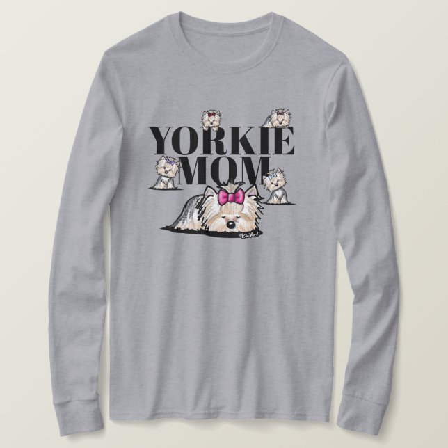 Camiseta KiniArt Yorkie Mãe (Frente do Design)