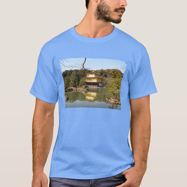 Camiseta Kinkaku-ji 金 閣 寺 Templo do Pavilhão do Ouro (Frente)