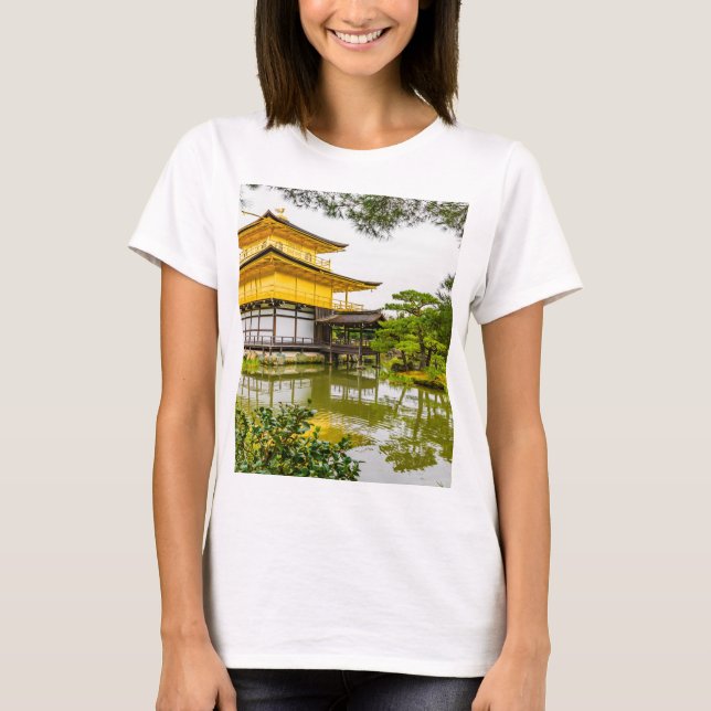 Camiseta Kinkaku-ji, o pavilhão de ouros, Kyoto (Frente)