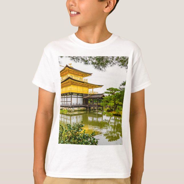 Camiseta Kinkaku-ji, o pavilhão de ouros, Kyoto (Frente)