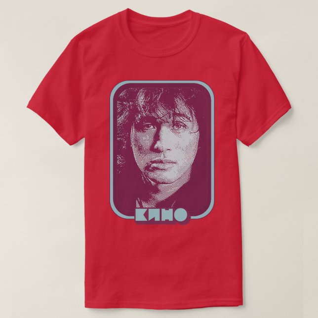 Camiseta KINO Viktor Tsoi - Design do ventilador retrô (Frente do Design)